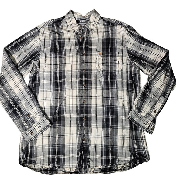 Carhartt Other - Carhartt XL Tall Plaid Button Up 100% Cotton Shirt Single Breast Pocket Size